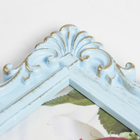 Фоторамка пластик 10х15 см "Розочки и завитки роза" голубая с золотом 20,5х15,5 см - Фото 3