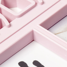 Фоторамка пластик на 7 фото 7х7, 8х8 см с штемп.подушкой "Семья" розовая 36х20 см - фото 60996573