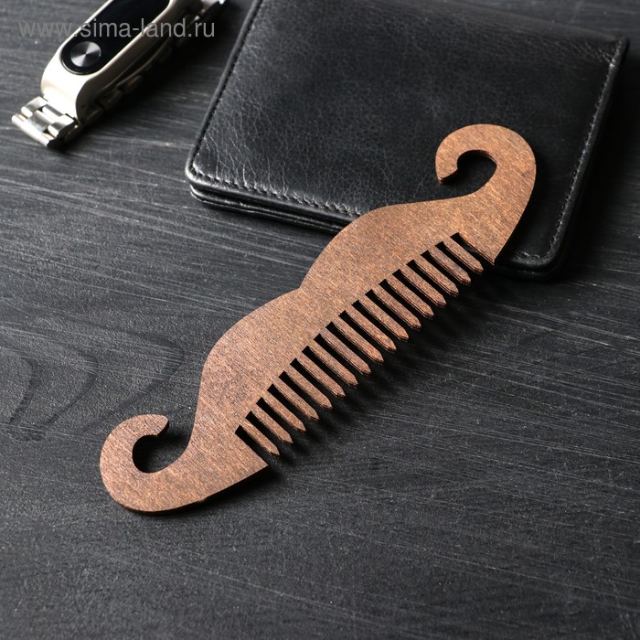Расческа деревянная "Усы", тип 1 - Фото 1