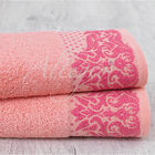 Полотенце Бамбук 50х90 см, розовый, хлопок 100 %, 500 г/м² - Фото 2