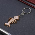 Брелок пластик под металл "Скелет рыбы" 2,5х5 см 3915551