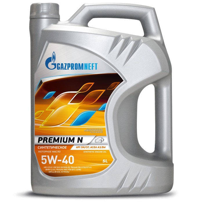 Масло моторное Gazpromneft Premium N 5W-40, 5 л - Фото 1