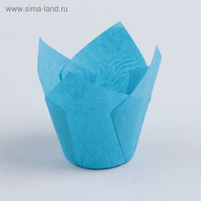Форма бумажная "Тюльпан" 5 х 8 см, голубая - Фото 1