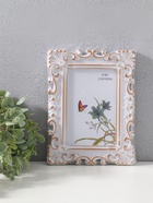 Фоторамка для фото 10×15 см «Розочки и завитки роза», пластик, белая с золотом, 20.5×15.5 см - Фото 5