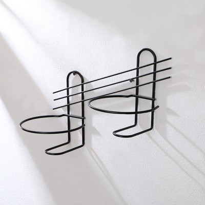 Подвес для кашпо, настенный, d=16 см, чёрный, «Косая-2»