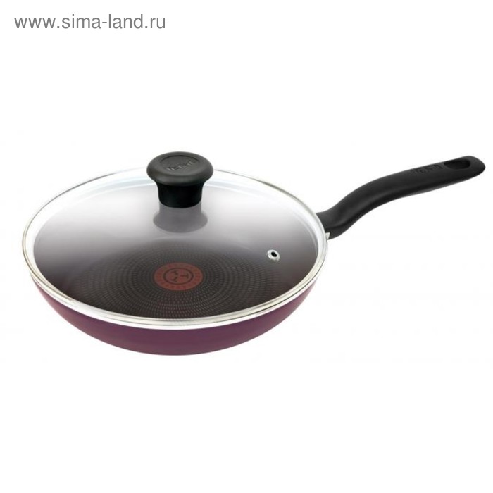 Сковорода Tefal Cook Right, с крышкой, d=20 см, цвет чёрная смородина - Фото 1