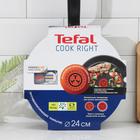 Сотейник Tefal Cook Right, пластиковая ручка, стеклянная крышка, антипригарное покрытие, d=24 см, 2,5 л, цвет фиолетовый - Фото 6