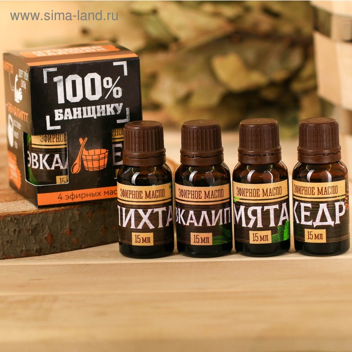 Набор 4 эфирных масла 15 мл «Главному банщику» - Фото 1