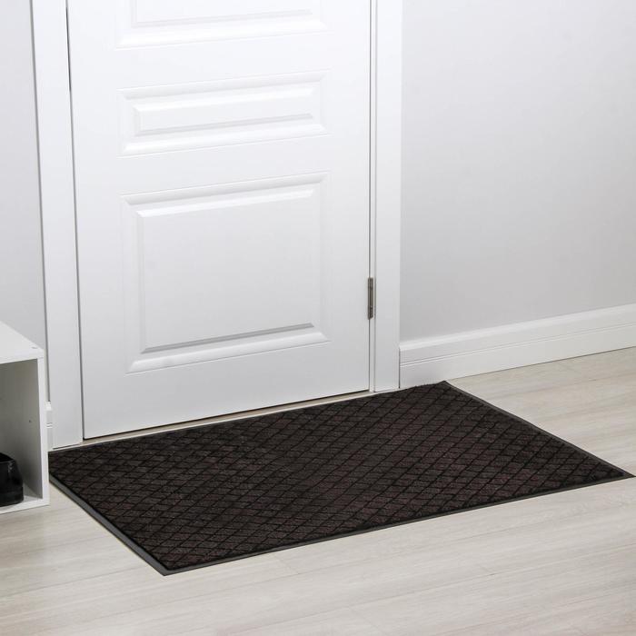 Коврик придверный влаговпитывающий «Галант», 80×120 см, цвет коричневый - Фото 1