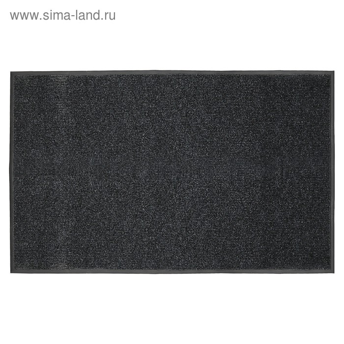 Коврик придверный влаговпитывающий, ребристый, «Комфорт», 90×150 см, цвет чёрный - Фото 1
