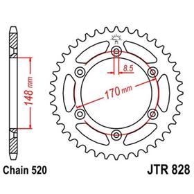 Звезда задняя, ведомая JTR828 стальная, цепь 520, 47 зубьев 4138704