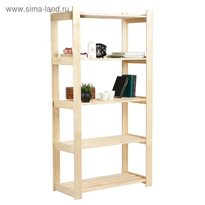 Стеллаж деревянный "Алеф-2", 84×37,5×159см, 5 полок - Фото 1
