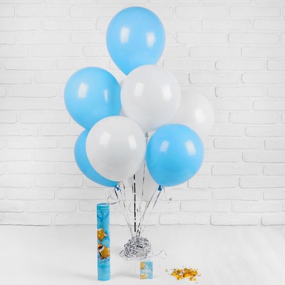 Воздушные шары «1 годик», хлопушка, открытка, лента,для мальчика, 13 предметов в наборе