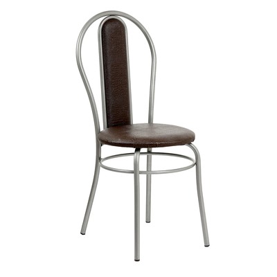 Стул для кухни «Клик Мебель. Элегия Мягкий», искусственная кожа, цвет серебристый металлик/шоколадная рептилия