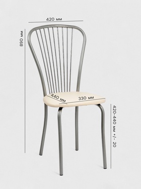 Стул для кухни «Клик Мебель. Лайт - 1», искусственная кожа, цвет, серебристый металлик/молочный