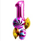 Набор воздушных шаров «1 годик», для девочки, 5 шт. - фото 24303315