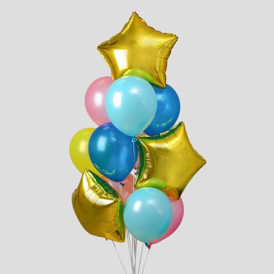 Букет из шаров «Нежность», латекс макарун, фольга, набор 12 шт.