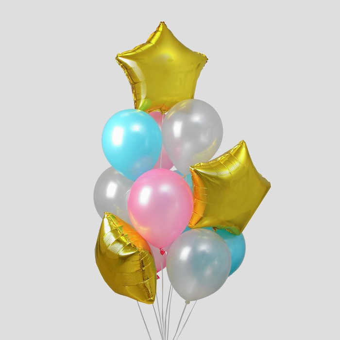 Букет из шаров «Лёгкость», латекс макарун, фольга, набор 12 шт. - Фото 1