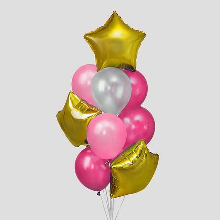 Букет из шаров «Розовая мечта», латекс макарун, фольга, набор 12 шт. - Фото 1