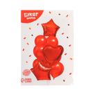 Букет из шаров «Сердца и звёзды», латекс, фольга, набор 14 шт., цвет красный - Фото 2