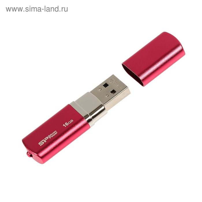 УЦЕНКА Флешка Silicon Power Luxmini 720, 16 Гб, USB2.0, чт до 25 Мб/с,зап до 15 Мб/с,розовая - Фото 1