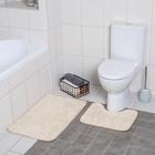 Набор ковриков для ванны и туалета Доляна «Грация», 2 шт: 40×50, 50×80 см, цвет бежевый - фото 8766500