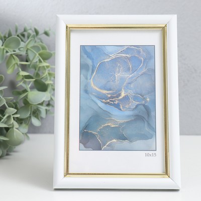 Фоторамка пластик "Гамма" 10х15 см, белый (стекло)