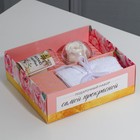 Набор: свеча, мыльные лепестки и полотенце «Желаю счастья!», аромат ваниль - фото 68037847