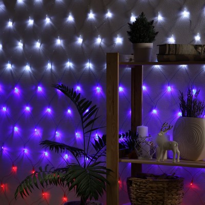 УЦЕНКА Гирлянда «Сеть» 1.6×1.6 м, IP20, прозрачная нить, 144 LED, 220 В, свечение «Флаг России»