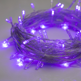 Гирлянда «Нить» 10 м, IP20, прозрачная нить, 100 LED, свечение фиолетовое, 8 режимов, 220 В, УЦЕНКА 4138267