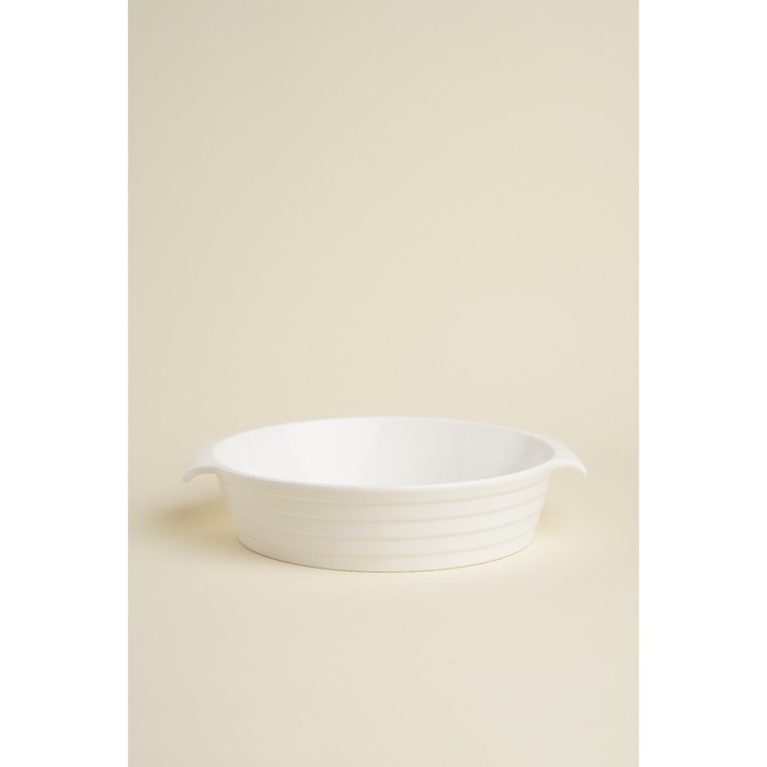 Форма для выпечки из жаропрочной керамики Доляна «Бруно», 2,2 л, 28,8×25,6×6 см, цвет белый