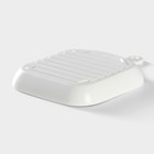 Блюдо для подачи Magistro «Сковорода-гриль», 23×16×3 см, жаропрочная керамика, белое - Фото 3