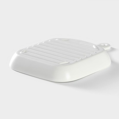 Блюдо для подачи Magistro «Сковорода-гриль», 23×16×3 см, жаропрочная керамика, белое