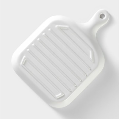 Блюдо для подачи Magistro «Сковорода-гриль», 23×16×3 см, жаропрочная керамика, белое