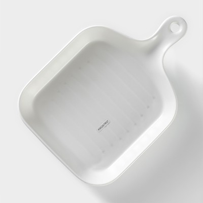 Блюдо для подачи Magistro «Сковорода-гриль», 23×16×3 см, жаропрочная керамика, белое