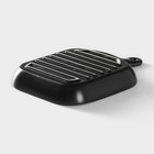 Блюдо из для подачи Magistro «Сковорода-гриль», 23×16×3 см, жаропрочная керамика, чёрное - Фото 3