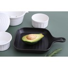 Блюдо из для подачи Magistro «Сковорода-гриль», 23×16×3 см, жаропрочная керамика, чёрное - Фото 7