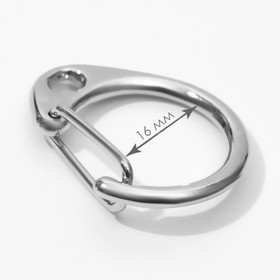 Карабин металлический «Круг», d=16 мм, 25?20 мм, 10 шт., цвет серебряный (комплект 2 шт)
