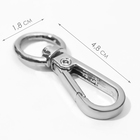 Карабин металлический, 48×18 мм / 13×2.2 мм, 5 шт., цвет серебряный - Фото 2