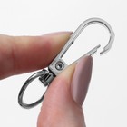 Карабин металлический, 48×18 мм / 13×2.2 мм, 5 шт., цвет серебряный - Фото 3