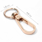 Карабин металлический, 48×18 мм / 13×2.2 мм, 5 шт., цвет золотой - Фото 2