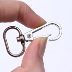 Карабин металлический, 46×25 мм / 20×3 мм, 5 шт., цвет серебряный - Фото 3