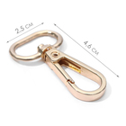 Карабин металлический, 46×25 мм / 20×3 мм, 5 шт., цвет золотой - Фото 2