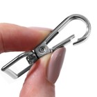 Карабин металлический, 50×26 мм / 20×3 мм, 5 шт., цвет серебряный - Фото 3