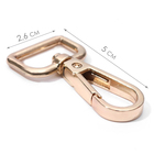 Карабин металлический, 45×25 мм / 20×3 мм, 5 шт., цвет золотой - Фото 2