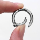 Кольцо-карабин, d=20/28 мм, толщина - 4 мм, 5 шт., цвет серебряный - Фото 3