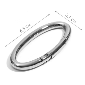 Овал-карабин, 6.5×3.1 см / 54×6 мм, 5 шт., цвет серебряный Овал-карабин, 6.5×3.1 см / 54×6 мм, 5 шт., цвет серебряный