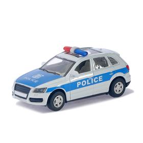 Машина металлическая, инерционная «Полицейский джип», световые и звуковые эффекты, масштаб 1:43, в пакете