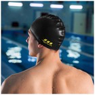 Шапочка для плавания взрослая ONLYTOP, силиконовая, обхват 54-60 см, цвет чёрный - Фото 6