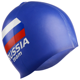 Шапочка для плавания RUSSIA team, силикон, цвета МИКС, обхват 54-60 см